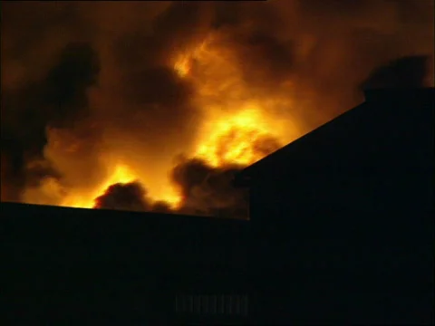 Warehouse on fire Stock Footage 637024