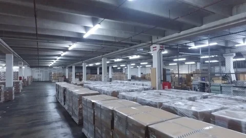 Warehouse fly through Video stock 93376086