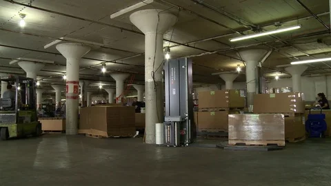 Warehouse forklift Stock Footage 70949636