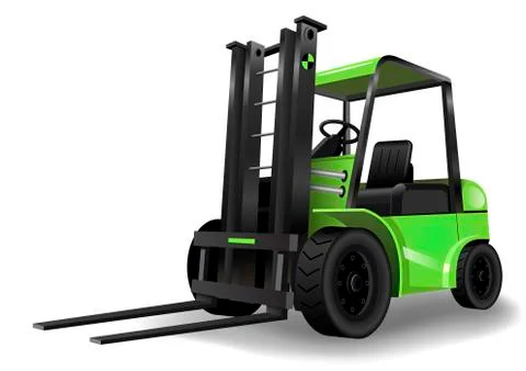 Warehouse forklift green Stock Illustration