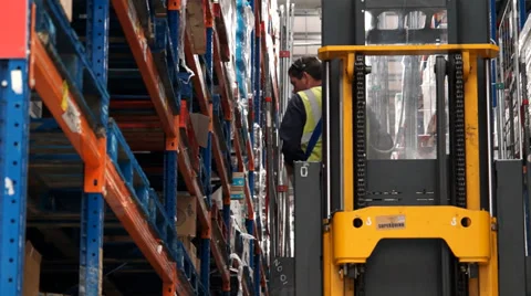 Warehouse forklift picker 스톡 동영상 39241967