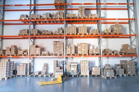 Warehouse forklifter Stock Photos