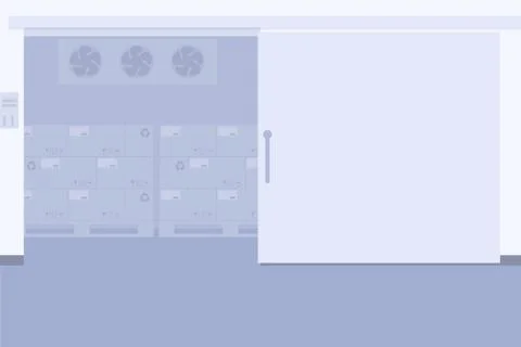 Warehouse freezer, cold storage of packaging Stock Illustration