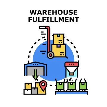 Warehouse fulfillment logistics processing order management concept Stockillustratie