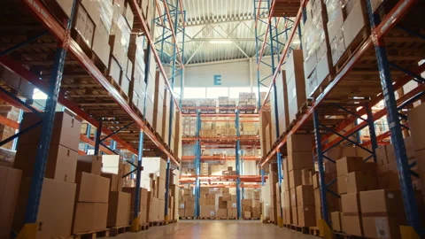 Warehouse full of Boxes Stock Footage 139532550