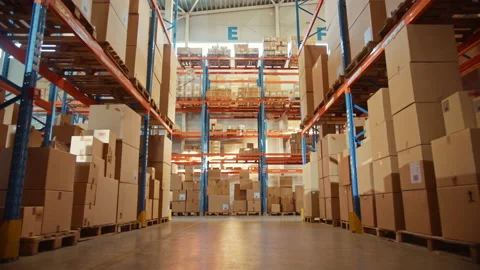 Warehouse full of Boxes Stock Footage 139532703