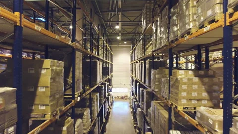 Warehouse full of cargo. Stock Footage 98797832