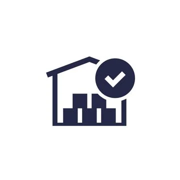 Warehouse, full inventory icon on white イラスト素材