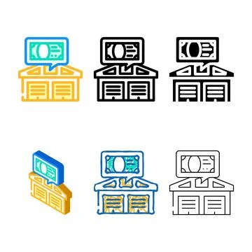 Warehouse goods color types icon vector Stock Illustration