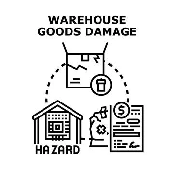 Warehouse goods damage concept vector illustration Stock Illustration