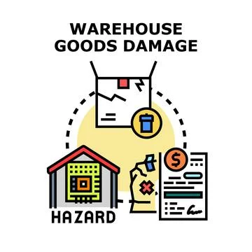 Warehouse goods damage concept vector illustration Stock Illustration