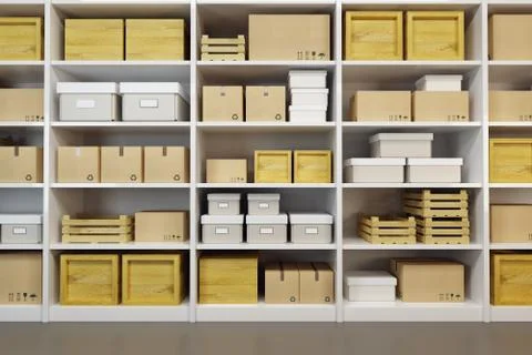 Warehouse with goods Stock Illustration