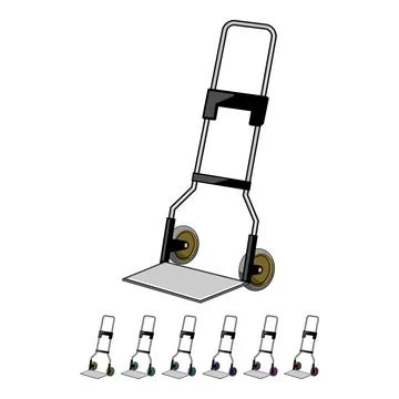 Warehouse hand cart cartoon vector graphic Stock Illustration