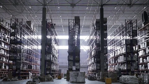 Warehouse, hangar, goods - general plan Stock Footage 86975376