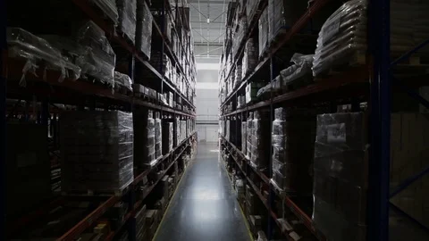 Warehouse, hangar, goods - general plan Stock Footage 86975488