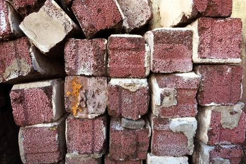 Warehouse of heat-insulating light bricks Stock Photos
