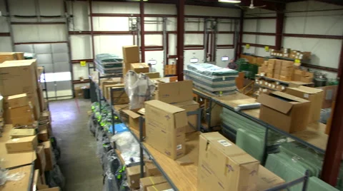 Warehouse High Angle Pan Video stock 46753833