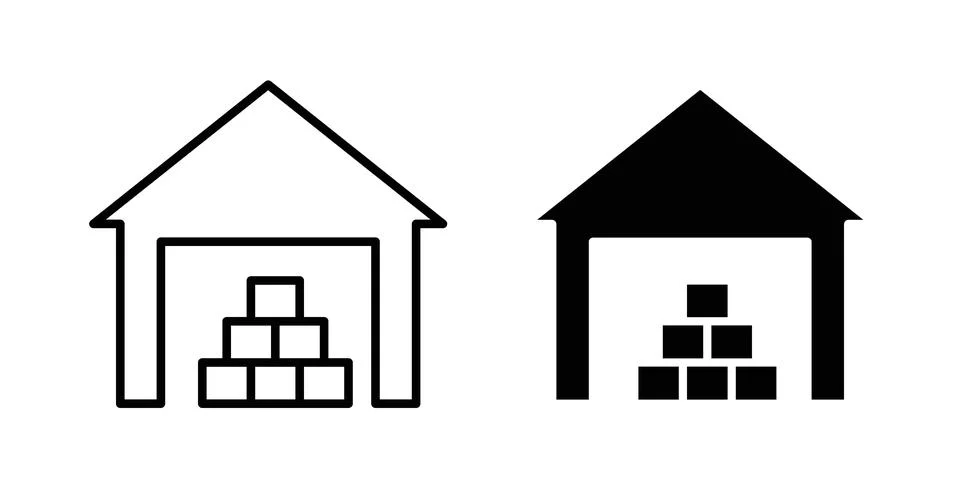Warehouse icon design. Simple Vector illustrations.. Stock Illustration