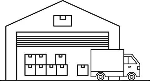 Warehouse icon. Stock Illustration