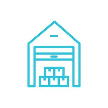 Warehouse icon. Isolated on white background. From blue icon set. Stock Illustration