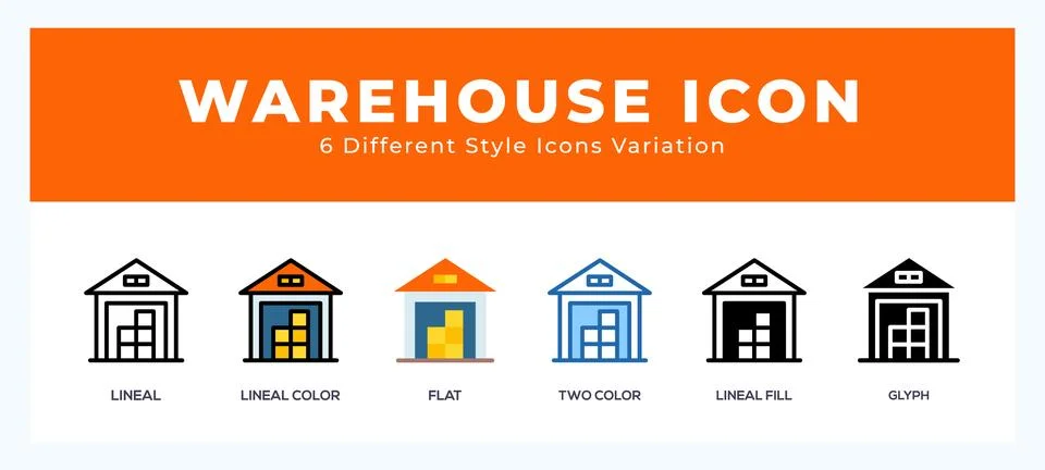 Warehouse icon set pack vector illustration. 스톡 일러스트