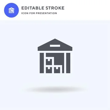 Warehouse icon vector, filled flat sign, solid pictogram isolated on white, logo イラスト素材