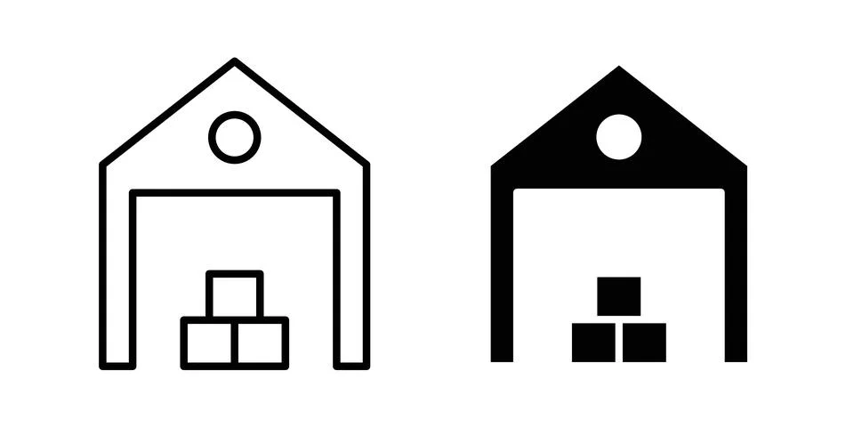 Warehouse icon vector symbol graphics Stock Illustration
