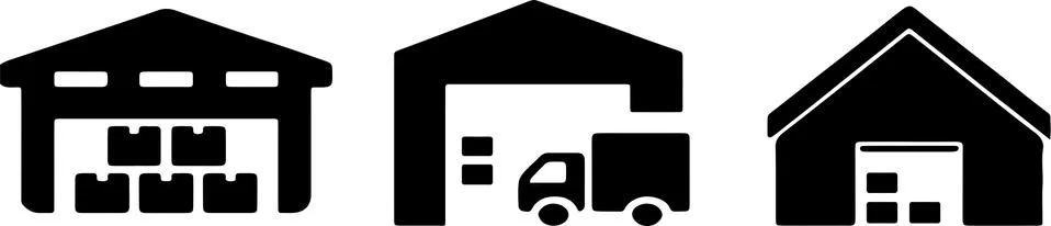 Warehouse icon on white background Stock Illustration