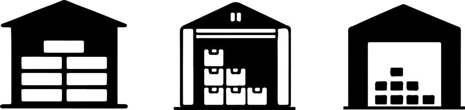 Warehouse icon on white background Stock Illustration