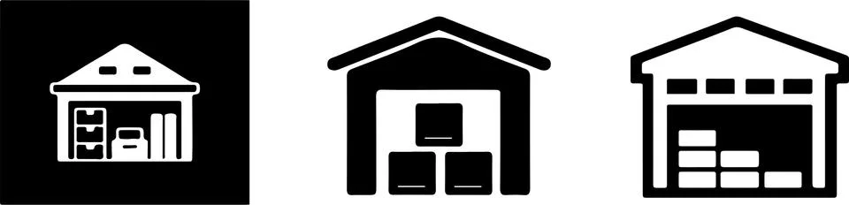 Warehouse icon on white background Stock Illustration