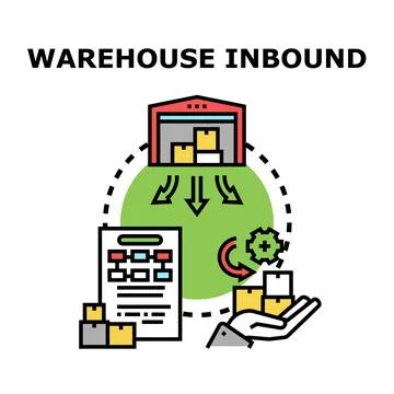 Warehouse inbound logistics process with goods receiving and inventory mana.. 库存插图