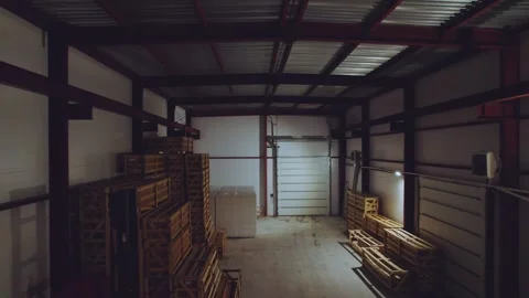 Warehouse inside, warehouse interior, storage room Stock Footage 296098301