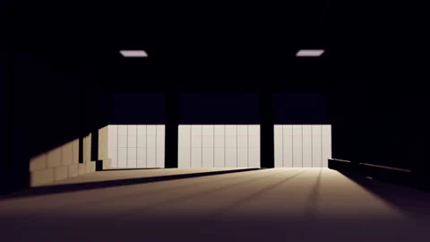 Warehouse interier concept Industrial hall with lots of space and big emptiness Stock Footage 148322055