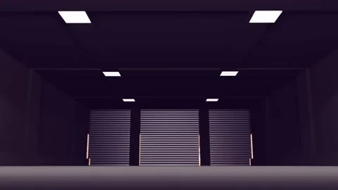 Warehouse interier concept Industrial hall with lots of space and big emptiness Stock Footage 148323021