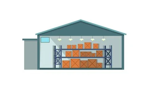 Warehouse Interior Icon Illustrazione stock
