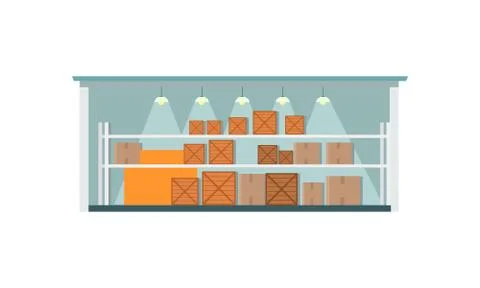 Warehouse Interior Icon Stock Illustration