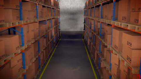 Warehouse interior Stock Illustration