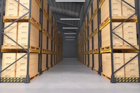 Warehouse interior, Manufacturing Warehouse. Stock Illustration