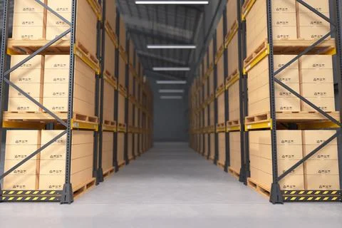Warehouse interior, Manufacturing Warehouse. Stock Photos