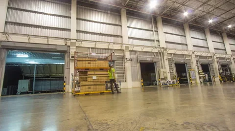 Warehouse interior of transportation, timelapse Stock Footage 51402480