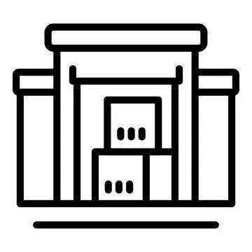 Warehouse inventory icon outline vector. Digital management 스톡 일러스트