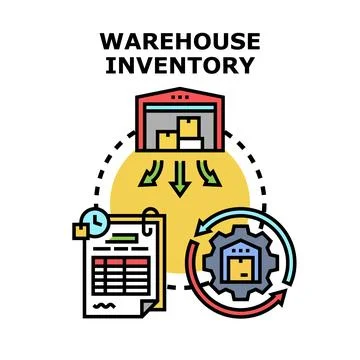 Warehouse inventory management system logistics concept 库存插图