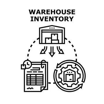 Warehouse inventory management system logistics concept 스톡 일러스트