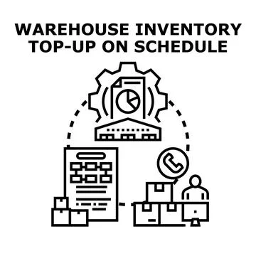 Warehouse inventory management system planning and control 스톡 일러스트