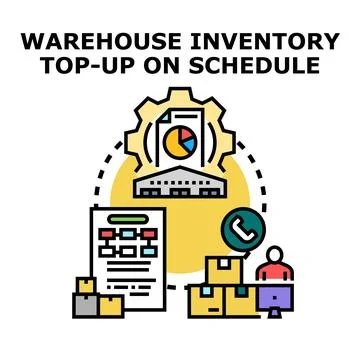 Warehouse inventory management system planning and control Stock Illustration
