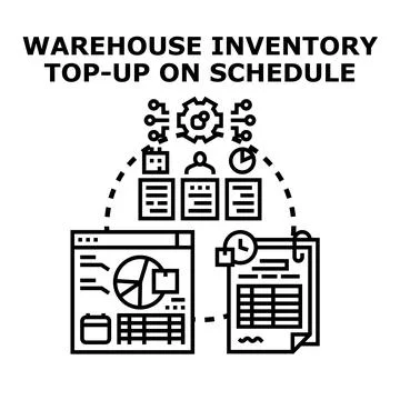 Warehouse inventory management system planning and optimization concept Stock Illustration
