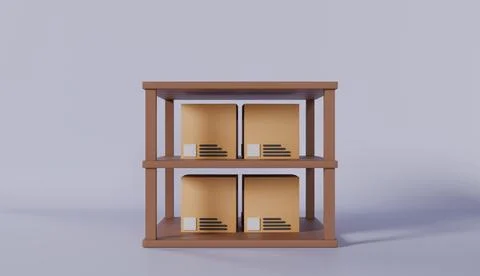 Warehouse Inventory Rack Pallet Boxes Shelf Stock Illustration