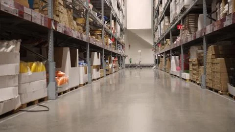 Warehouse large storage or cargo for distribution. Stock Photos