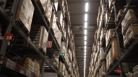 Warehouse large storage or cargo for distribution. Stock Photos