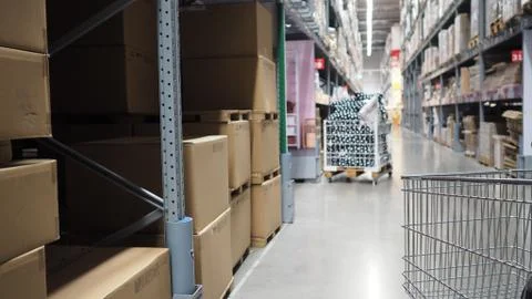 Warehouse large storage or cargo for distribution. Stock Photos